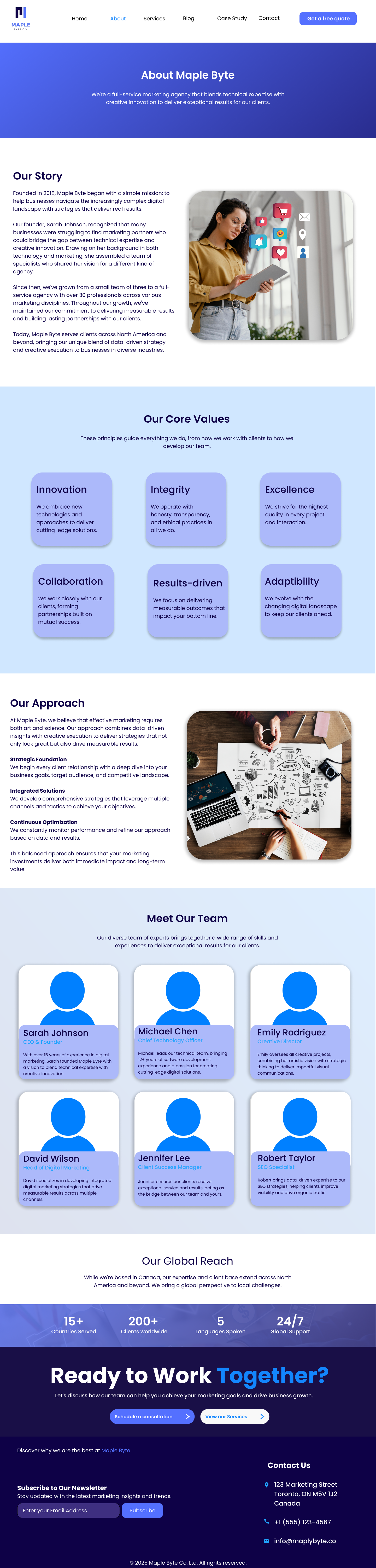 Marketing professional with social media graphics